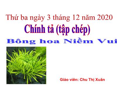Bài giảng Chính tả 2 - Bông hoa Niềm Vui - Chu Thị Xuân