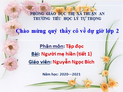 Bài giảng Tập đọc 2 - Người mẹ hiền - Nguyễn Ngọc Bích