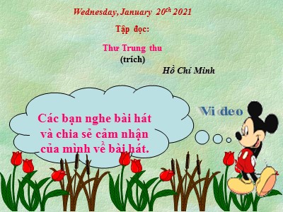 Bài giảng Tập đọc 2 - Thư Trung thu (trích) - Hồ Chí Minh