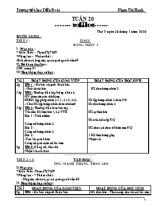 Giáo án Lớp 2 - Tuần 20 - Năm học 2019-2020 - Phạm Thị Hạnh