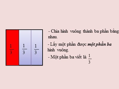 Bài giảng Toán Khối 2 - Một phần ba