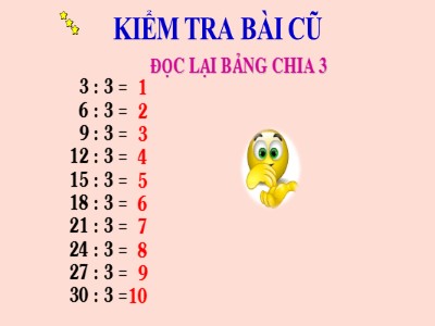 Bài giảng Toán Lớp 2 - Bài: Một phần ba