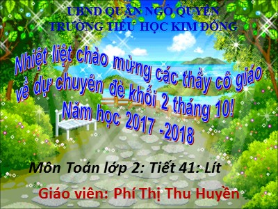 Bài giảng Toán Lớp 2 - Lít - Phí Thị Thu Huyền