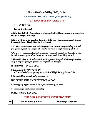 Giáo án Tiếng Việt Lớp 2 (Sách Chân trời sáng tạo) - Tuần 19, Bài 2: Con suối bản tôi (Tiết 7+8)