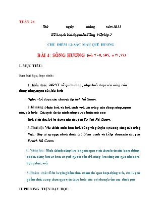 Giáo án Tiếng Việt Lớp 2 (Sách Chân trời sáng tạo) - Tuần 26, Bài 4: Sông Hương (Tiết 7+8)