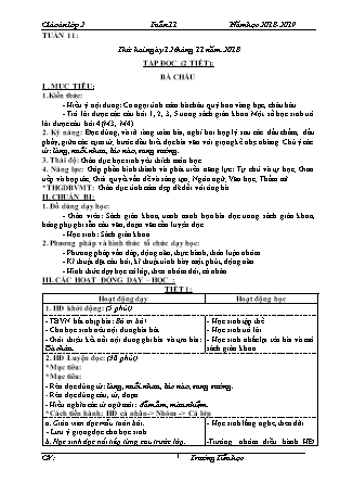 Giáo án Tổng hợp Lớp 2 - Tuần 11 - Năm học 2018-2019