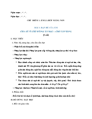 Kế hoạch bài dạy Tiếng Việt Lớp 2 Sách Cánh diều theo CV 2345 - Tuần 3