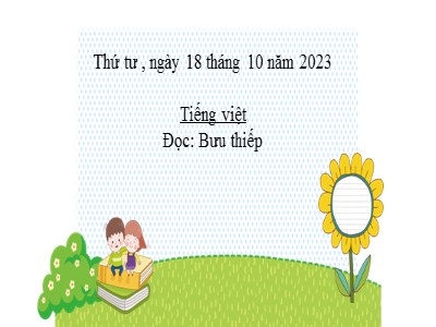 Bài giảng Tiếng Việt 2 (Chân trời sáng tạo) - Đọc: Bưu thiếp - Năm học 2023-2024