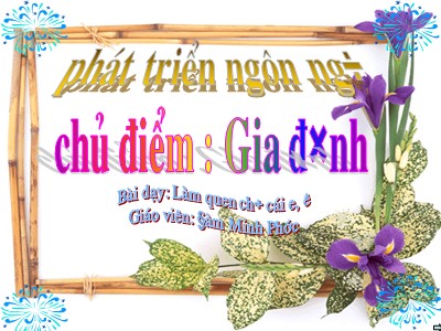 Bài giảng Tiếng Việt 2 (Cánh diều) - Bài: Làm quen chữ cái e, ê - Đàm Minh Phước