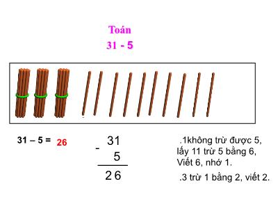 Bài giảng môn Toán Lớp 2 - Bài: 31-5