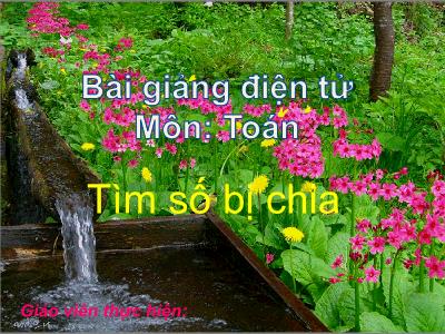 Bài giảng môn Toán Lớp 2 - Bài: Muốn tìm số bị chia ta lấy thương nhân với số chia