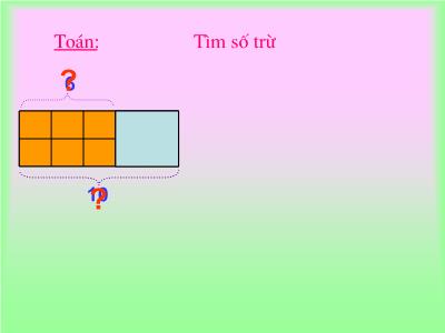 Bài giảng môn Toán Lớp 2 - Bài: Tìm số trừ