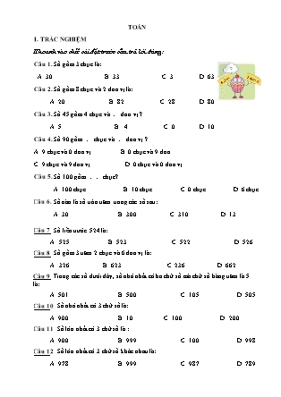 Đề ôn thi học kì 2 môn Toán Lớp 2 - Đề 4