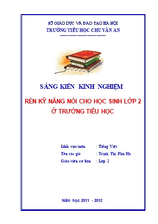 SKKN Rèn kỹ năng nói cho học sinh Lớp 2 ở Trường Tiểu Học