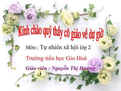 Bài giảng Tự nhiên và xã hội Lớp 2 - Tiết 8, Bài 8: Ăn uống sạch sẽ - Nguyễn Thị Hường