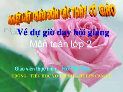 Bài giảng Toán Lớp 2 - Tiết 121: Một phần năm - Hồ Thị Thu Bài giảng Toán Lớp 2 - Tiết 121: Một phần năm - Hồ Thị Thu