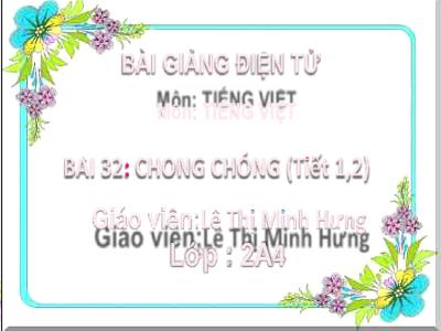 Bài giảng Tiếng Việt Lớp 2 - Bài 32: Chong chóng (Tiết 1+2) - Lê Thị Minh Hưng