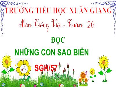 Bài giảng Tiếng Việt Lớp 2 (Kết nối tri thức) - Chủ đề: Hành tinh xanh của em - Bài 15: Những con sao biển - Năm học 2022-2023 - Đinh Thị Mai