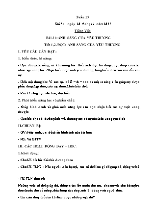 Giáo án các môn Lớp 2 - Tuần 15 - Năm học 2021-2022