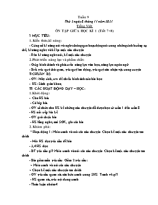 Giáo án các môn Lớp 2 - Tuần 9 - Năm học 2021-2022