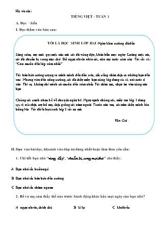 Bài tập ôn tập Tiếng Việt 2 - Tuần 1