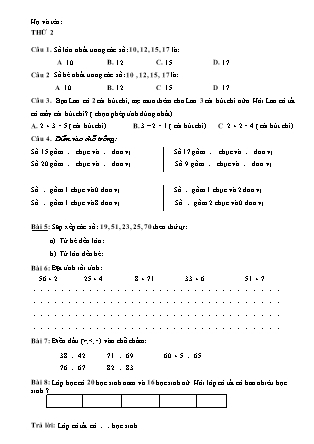 Bài tập ôn tập Toán học 2 - Tuần 1