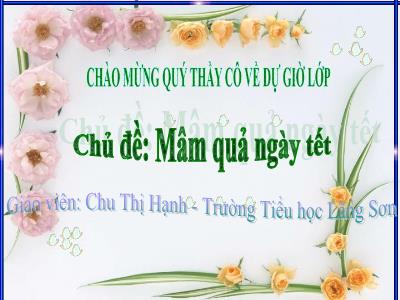 Bài giảng môn Mĩ Thuật Lớp 2 - Chủ đề: Mâm quả ngày Tết (GV: Chu Thị Hạnh)