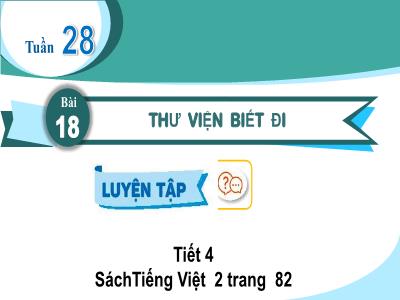 Bài giảng môn Tiếng Việt Lớp 2 - Tuần 28, Bài 18, Tiết 4: Luyện tập - Thư viện biết đi