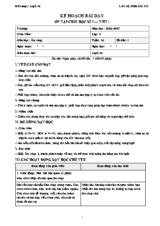 Kế hoạch bài dạy Âm Nhạc 2 - Tuần 16 - Ôn tập cuối học kì i. Tiết 1 2026-2027 (Tích hợp Năng lực số và AI)