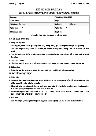 Kế hoạch bài dạy Âm Nhạc 2 - Tuần 2 - Ôn hát. Dàn nhạc trong vườn. Ước mơ của bạn Đô 2026-2027 (Tích hợp Năng lực số và AI)
