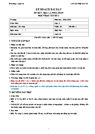 Kế hoạch bài dạy Âm Nhạc 2 - Tuần 20 - Ôn hát. Hoa lá mùa xuân đọc nhạc. Bài số 3 2026-2027 (Tích hợp Năng lực số và AI)