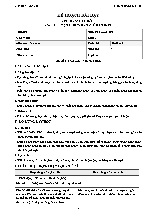 Kế hoạch bài dạy Âm Nhạc 2 - Tuần 21 - Ôn đọc nhạc số 3 câu chuyện chú voi con ở bản đôn 2026-2027 (Tích hợp Năng lực số và AI)