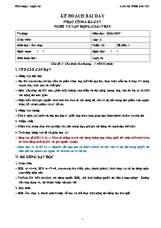 Kế hoạch bài dạy Âm Nhạc 2 - Tuần 25 - Nhạc cụ ma-ra-cát nghe và vận động cao thấp 2026-2027 (Tích hợp Năng lực số và AI)