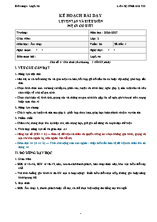 Kế hoạch bài dạy Âm Nhạc 2 - Tuần 26 - Luyện tập và biểu diễn mẹ ơi có biết 2026-2027 (Tích hợp Năng lực số và AI)