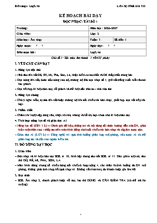Kế hoạch bài dạy Âm Nhạc 2 - Tuần 3 - Đọc nhạc. Bài số 1 2026-2027 (Tích hợp Năng lực số và AI)