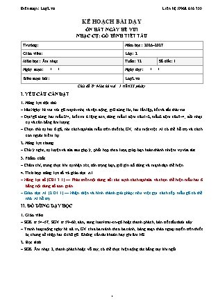 Kế hoạch bài dạy Âm Nhạc 2 - Tuần 32 - Ôn hát ngày hè vui nhạc cụ. Gõ hình tiết tấu 2026-2027 (Tích hợp Năng lực số và AI)