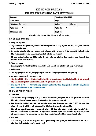 Kế hoạch bài dạy Âm Nhạc 2 - Tuần 7 - Thường thức âm nhạc. Đàn bầu Việt Nam 2026-2027 (Tích hợp Năng lực số và AI)