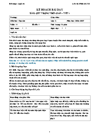 Kế hoạch bài dạy Đạo Đức 2 - Tuần 11 - Bài 5. Quý trọng thời gian (Tiết 1) - Năm học 2026-2027 (Tích hợp Năng lực số và AI)