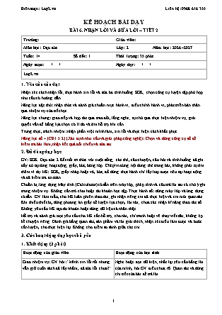 Kế hoạch bài dạy Đạo Đức 2 - Tuần 14 - Bài 6. Nhận lỗi và sửa lỗi (Tiết 2) - Năm học 2026-2027 (Tích hợp Năng lực số và AI)