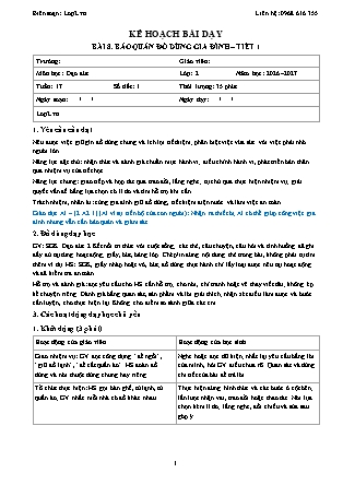 Kế hoạch bài dạy Đạo Đức 2 - Tuần 17 - Bài 8. Bảo quản đồ dùng gia đình (Tiết 1) - Năm học 2026-2027 (Tích hợp Năng lực số và AI)