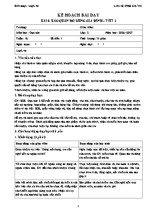 Kế hoạch bài dạy Đạo Đức 2 - Tuần 18 - Bài 8. Bảo quản đồ dùng gia đình (Tiết 2) - Năm học 2026-2027 (Tích hợp Năng lực số và AI)