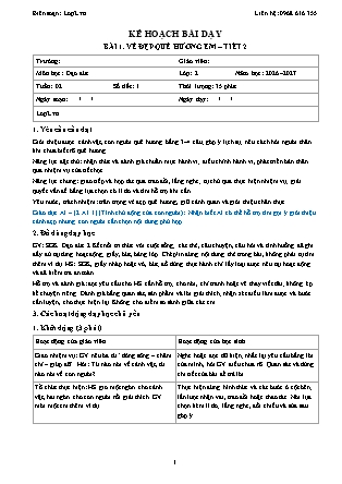 Kế hoạch bài dạy Đạo Đức 2 - Tuần 2 - Bài 1. Vẻ đẹp quê hương em (Tiết 2) - Năm học 2026-2027 (Tích hợp Năng lực số và AI)