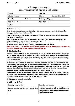Kế hoạch bài dạy Đạo Đức 2 - Tuần 26 - Bài 11. Tìm kiếm sự hỗ trợ khi ở nhà (Tiết 2) - Năm học 2026-2027 (Tích hợp Năng lực số và AI)