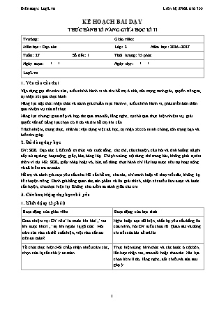 Kế hoạch bài dạy Đạo Đức 2 - Tuần 27 - Thực hành kĩ năng giữa học kì II - Năm học 2026-2027 (Tích hợp Năng lực số và AI)