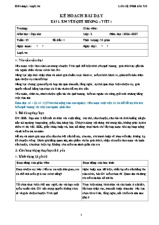 Kế hoạch bài dạy Đạo Đức 2 - Tuần 3 - Bài 2. Em yêu quê hương (Tiết 1) - Năm học 2026-2027 (Tích hợp Năng lực số và AI)