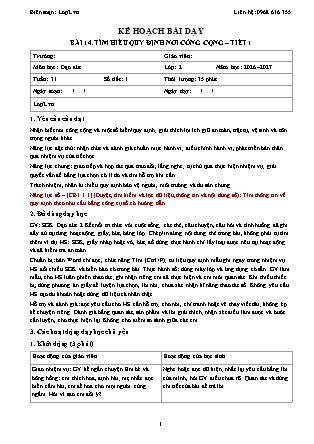 Kế hoạch bài dạy Đạo Đức 2 - Tuần 31 - Bài 14. Tìm hiểu quy định nơi công cộng (Tiết 1) - Năm học 2026-2027 (Tích hợp Năng lực số và AI)