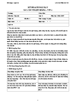 Kế hoạch bài dạy Đạo Đức 2 - Tuần 5 - Bài 2. Em yêu quê hương (Tiết 3) - Năm học 2026-2027 (Tích hợp Năng lực số và AI)