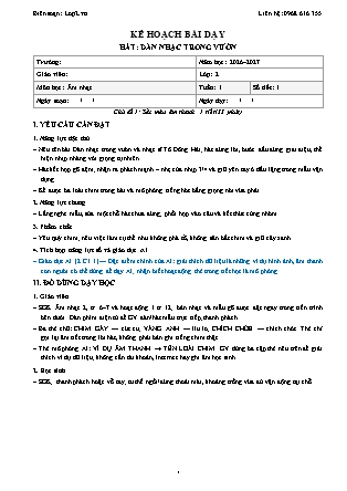 Kế hoạch bài dạy môn Âm Nhạc 2 năm học 2026-2027 cả năm (Tích hợp Năng lực số và AI)