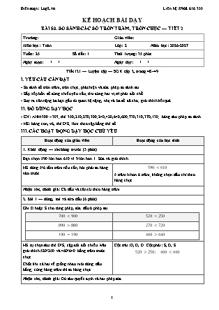 Kế hoạch bài dạy Toán 2 - Tuần 25 - Năm học 2026-2027 (Tích hợp Năng lực số và AI)