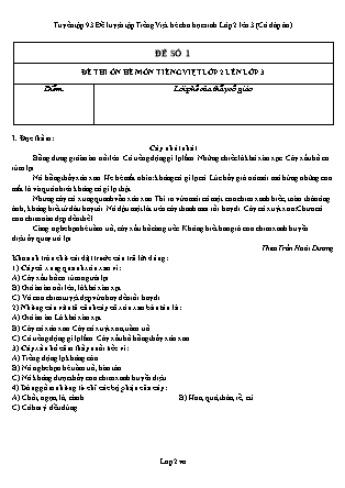 Tuyển tập 93 Đề luyện tập Tiếng Việt hè cho học sinh Lớp 2 lên 3 (Có đáp án)